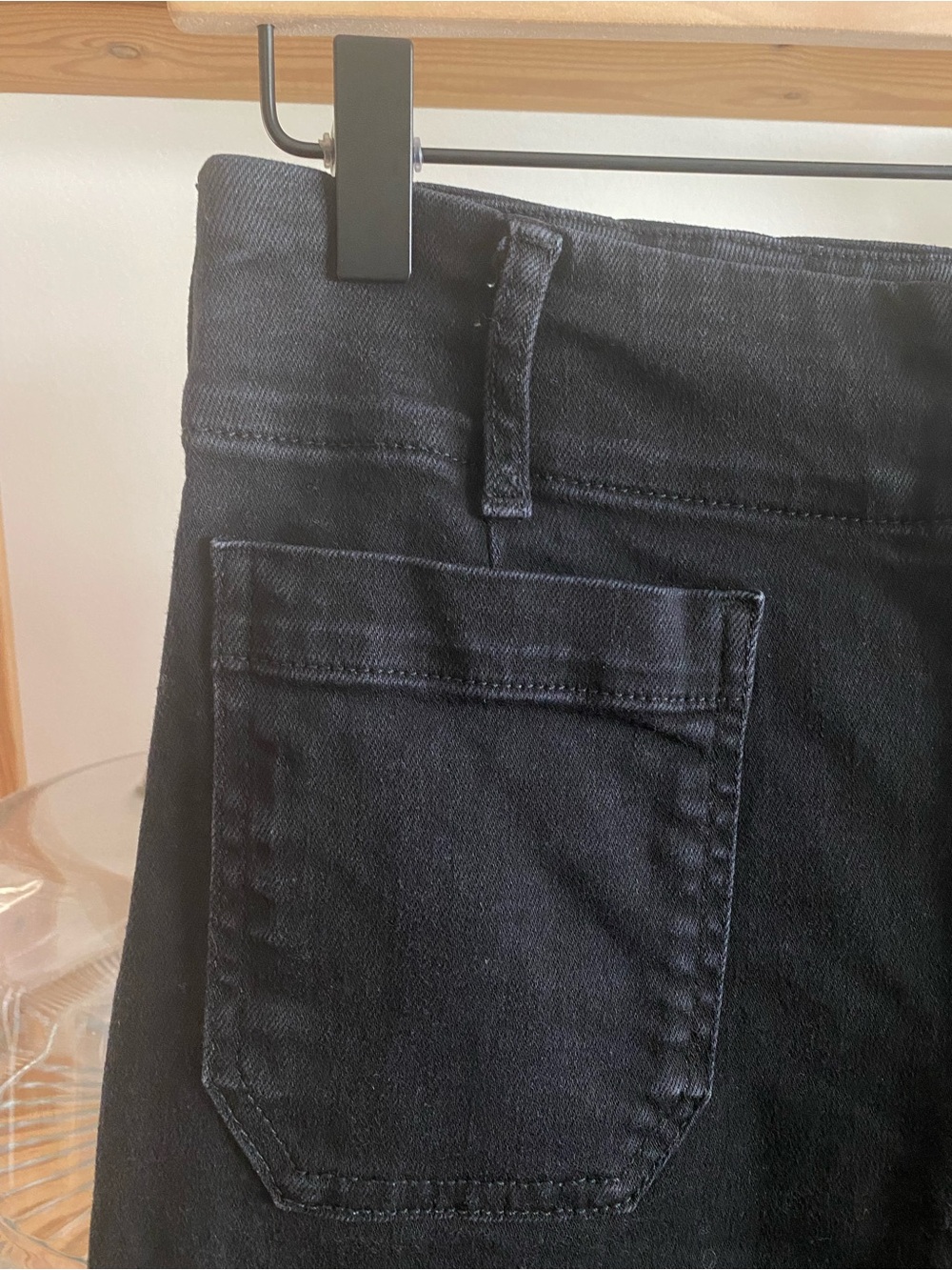 Anthropologie Maeve Colette Washed Black Denim Wide Leg Cropped Jeans 27 - Picture 9 of 15